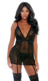 Black Feline Frisky Chemise Set Areous